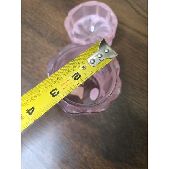 Fenton 3.5" Pink Satin Trinket Box Floral Design Handpainted In USA - Picture 14 of 16